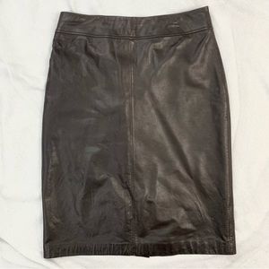 Classiques Entier Brown Leather Skirt Size 8